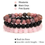 Three-pack Of Natural Stone 8mm Beaded Bracelets - Image 4