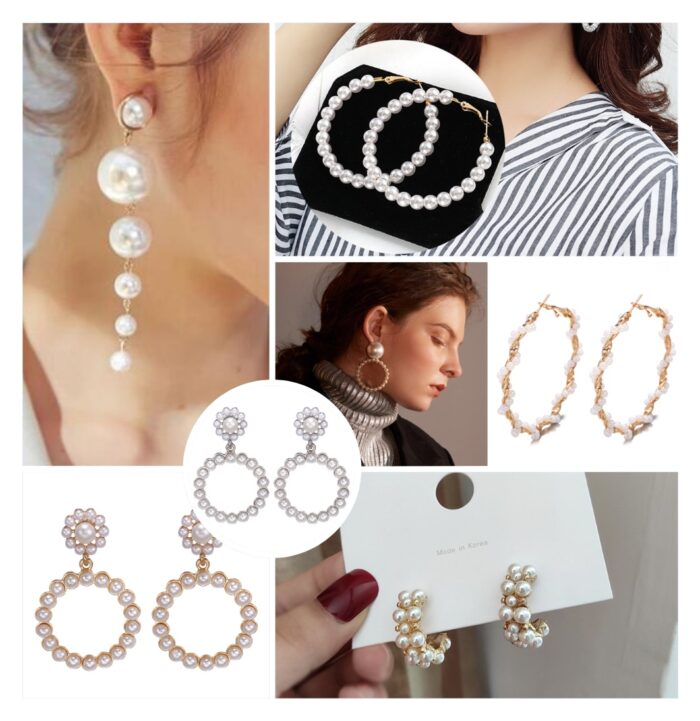 Pearl circle earrings - Image 1