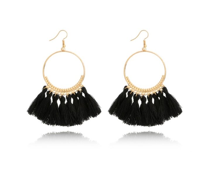 Big Round Drop Dangle Earrings - Image 4