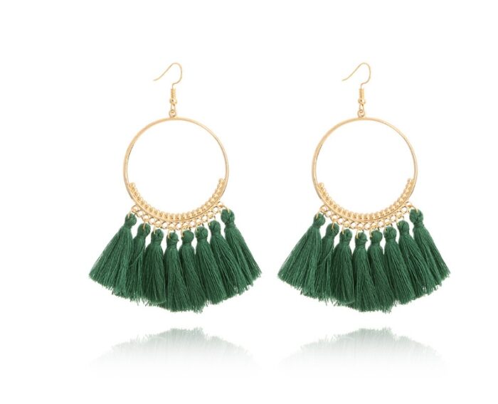 Big Round Drop Dangle Earrings - Image 7