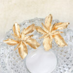 Golden Big Flower Dangle Earrings Female - Image 2