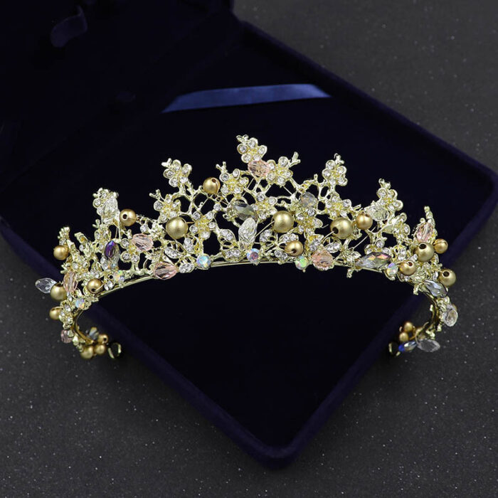 Bridal Golden Headband Hair Accessory Crown - Image 2