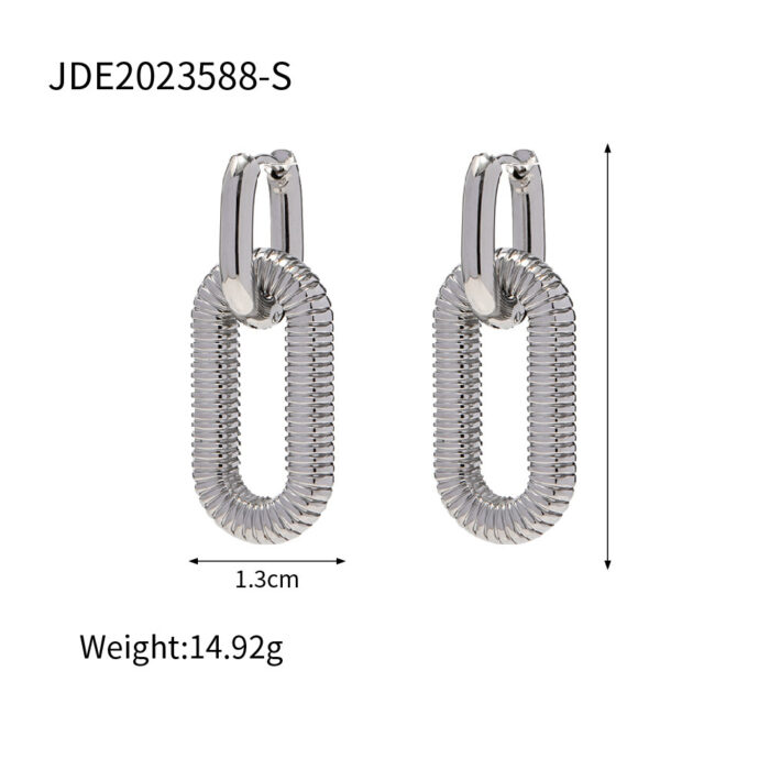 Women's Fashion Stainless Steel Chain Dangle Earrings - Image 6