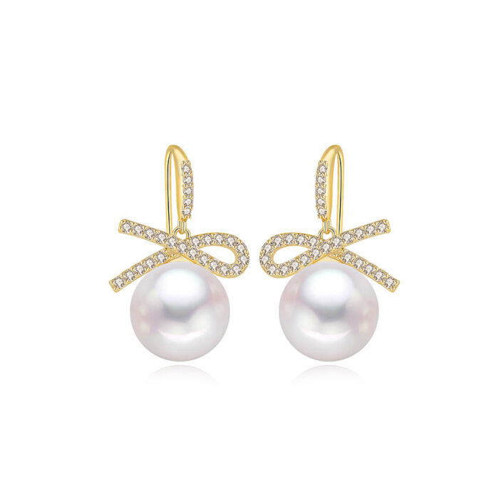 Bow pearl earrings - Image 4