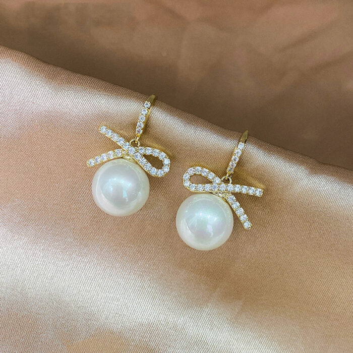 Bow pearl earrings - Image 2