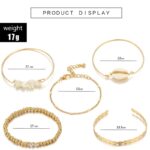 5pcs/sets Gold Beaded Bracelets White Natural Stone Bohemian Beach Shell Brangles - Image 8