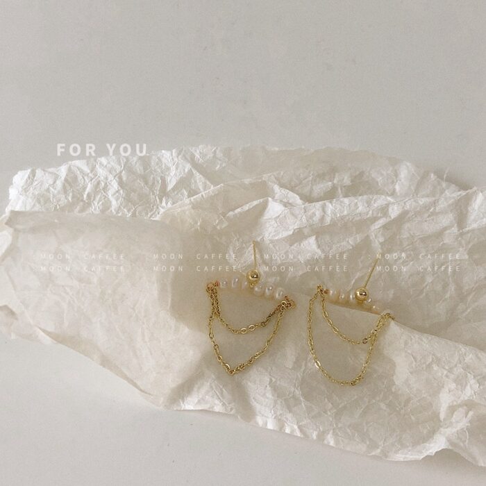 Pearl Tassel Earrings - Image 3