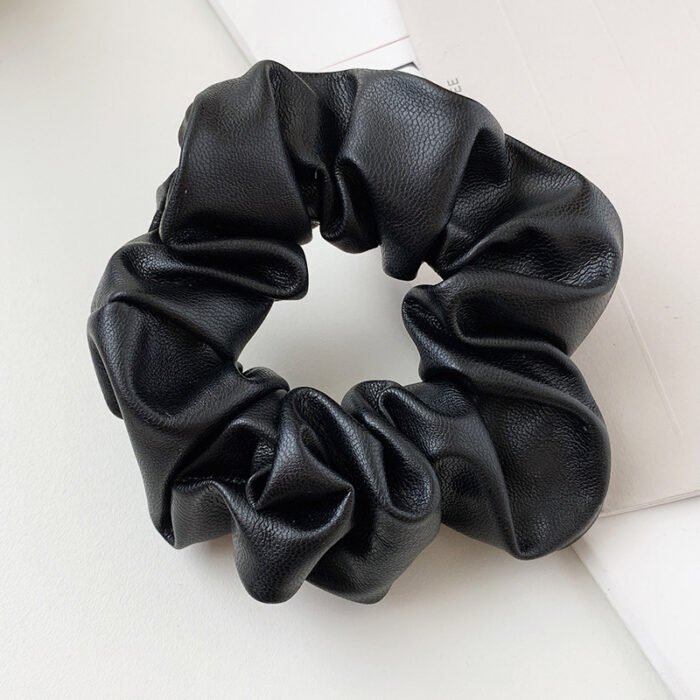 PU Leather Tie Hair Ring Solid Color Hair Accessories - Image 6