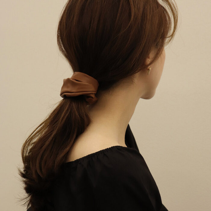 PU Leather Tie Hair Ring Solid Color Hair Accessories - Image 1