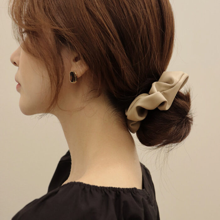 PU Leather Tie Hair Ring Solid Color Hair Accessories - Image 10
