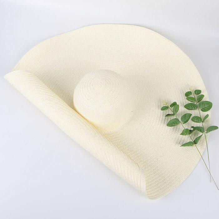 25CM Wide Brim Oversized Beach Hats For Women Large Straw Hat UV Protection - Image 8