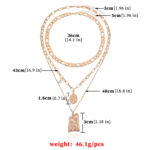 Vintage Punk Multi Layered Women's Pearl Necklaces Fashion Long Geometric Portait Pendant Necklace - Image 5