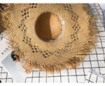 Women Summer Natural Raffia Straw Hat Girl Fashion Ribbon Floppy Shading Panama Wide Brim Sun Hats Vacation Travel Beach Hat - Image 2