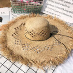 Women Summer Natural Raffia Straw Hat Girl Fashion Ribbon Floppy Shading Panama Wide Brim Sun Hats Vacation Travel Beach Hat - Image 5