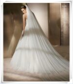 Waltz  Cut Edge White Long Bridal Veils One Layer Wedding Veilsx with Comb Vintage Bridal Wedding - Image 7