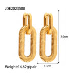 Women's Fashion Stainless Steel Chain Dangle Earrings - Image 5