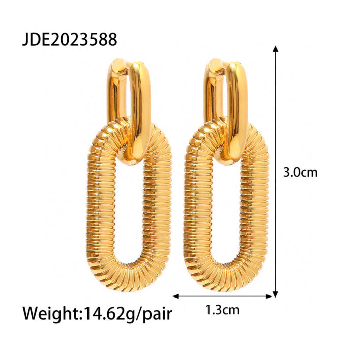 Women's Fashion Stainless Steel Chain Dangle Earrings - Image 5