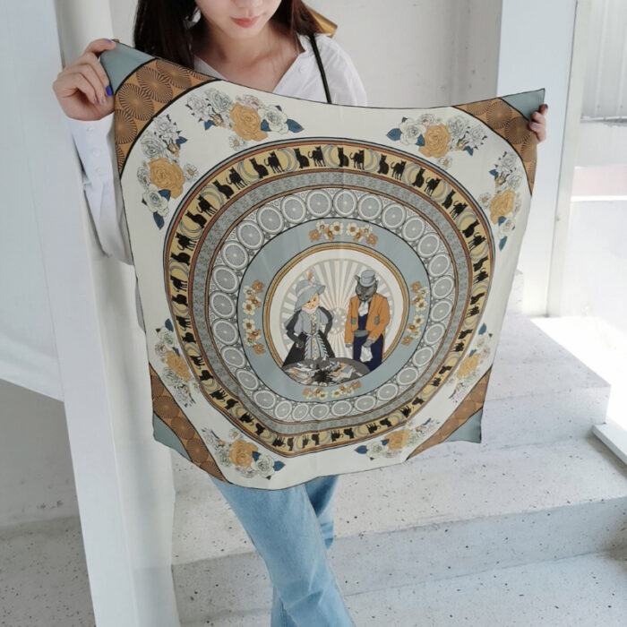 Silk Scarves Twill Sand Wash Small Square Scarf Women - Image 5