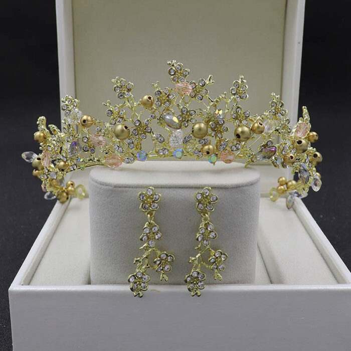Bridal Golden Headband Hair Accessory Crown - Image 3