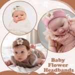 Soft Nylon Baby Flower Headbands For Newborns, Infants & Toddlers  Cute Hair Accessories For Girls Beige, Pink, Khaki - Image 3