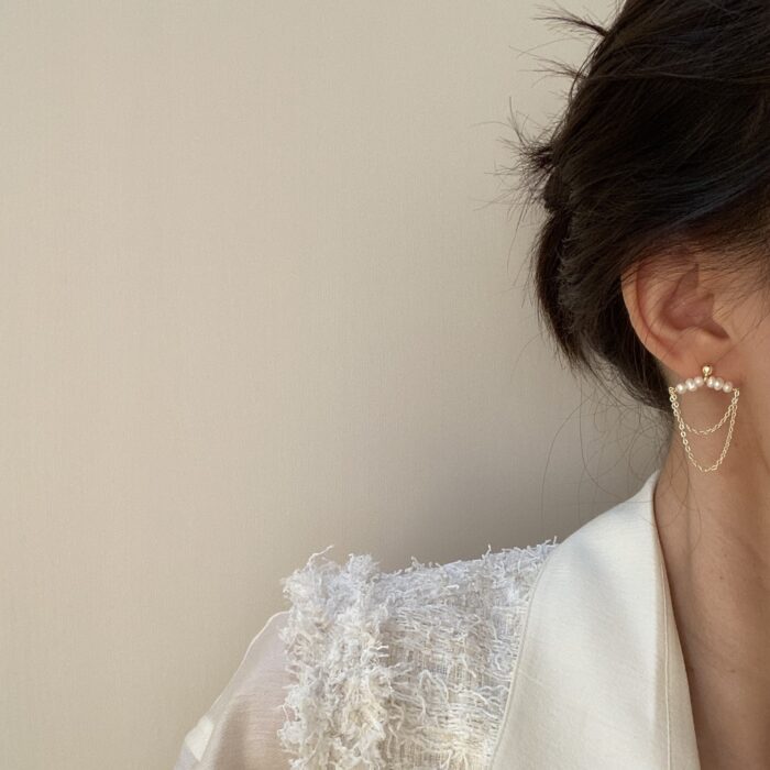 Pearl Tassel Earrings - Image 2