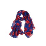 Red Poppy Scarf Print Long Scarves Flower - Image 3