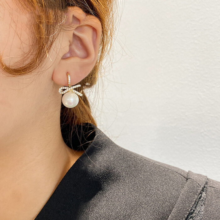 Bow pearl earrings - Image 1