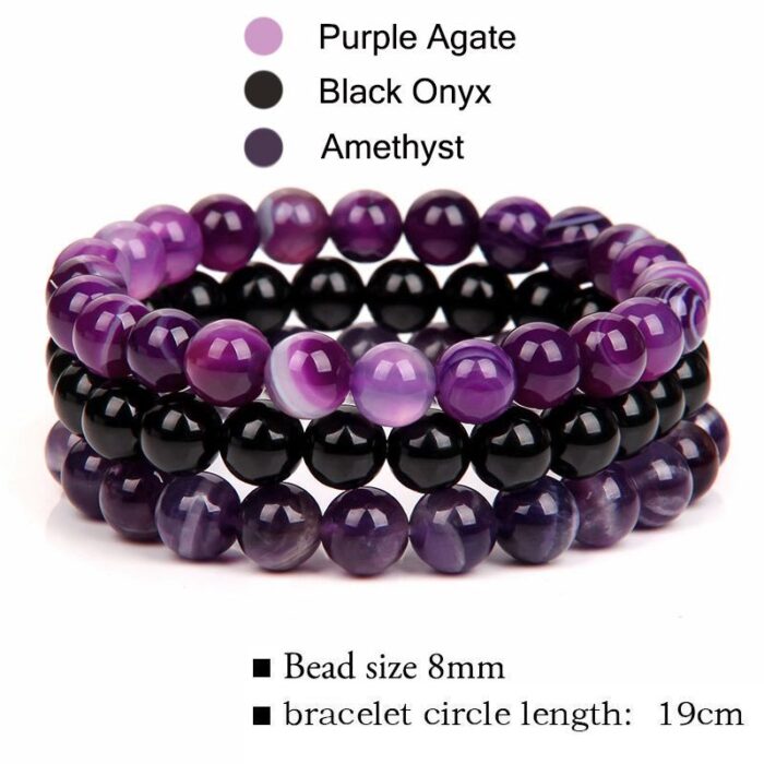 Three-pack Of Natural Stone 8mm Beaded Bracelets - Image 8