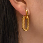 Women's Fashion Stainless Steel Chain Dangle Earrings - Image 4