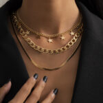 Multilayer Star Choker Necklaces for Women Punk Geometric Snake Chain - Image 4