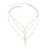 Layer Beads Chain Long Choker Necklace Women Sexy Fashion Gold Silver Color Round Cross Necklaces & Pendants Bijoux - Image 4