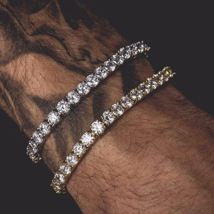 Hip Hop Bracelet Iced Out Single Row Rhinestones Chain Bling Tennis Charm Bracelets Zirconia Bracelets Link Chain Jewelry - Image 1