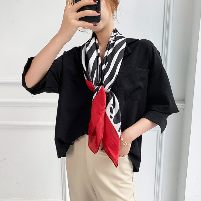 Fashion Silk Scarves Female Printing Hijab - Image 2