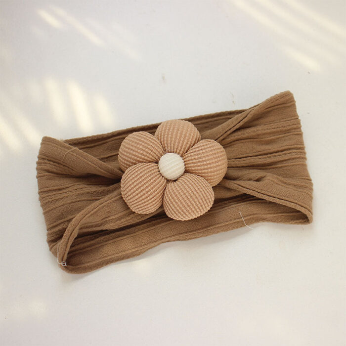 Soft Nylon Baby Flower Headbands For Newborns, Infants & Toddlers  Cute Hair Accessories For Girls Beige, Pink, Khaki - Image 5