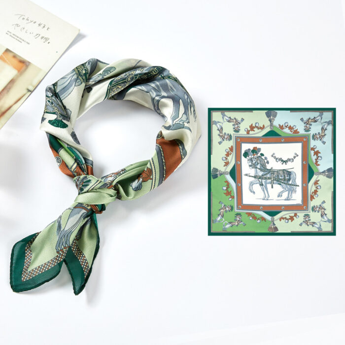 New Simulated Silk Satin Printed Scarves - Image 1