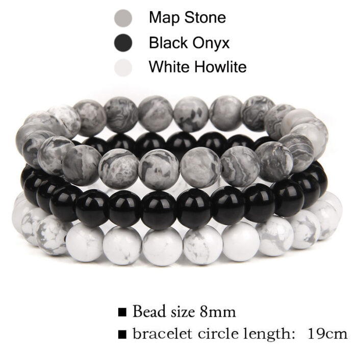 Three-pack Of Natural Stone 8mm Beaded Bracelets - Image 10
