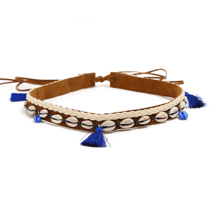 Geometric Shell Woven Slim Waist Belt Women's Waist Chain - Image 2