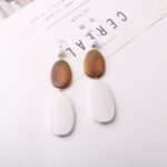 Vintage Handmade Fashion Wooden Metal Dangle Earrings - Image 10