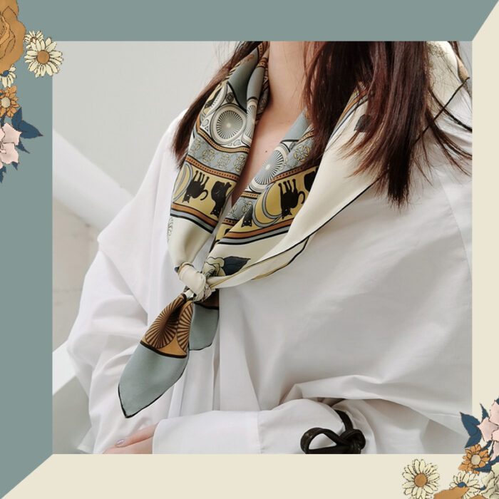 Silk Scarves Twill Sand Wash Small Square Scarf Women - Image 4