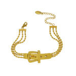 Stainless Steel Belt Shape Strap Charm Gold Bangle Women Jewelry Gift Punk Layered Bangle Bracelets - Image 6
