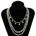 Multilayer Star Choker Necklaces for Women Punk Geometric Snake Chain - Image 6