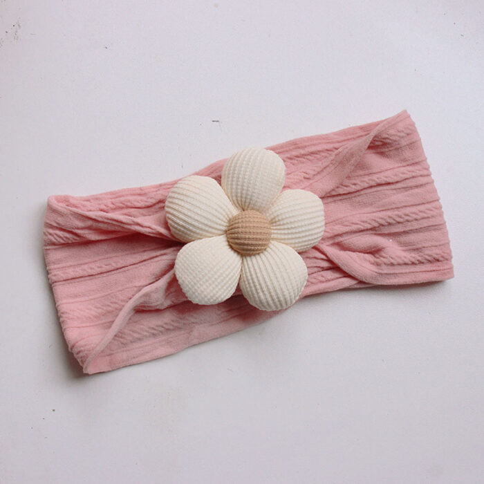 Soft Nylon Baby Flower Headbands For Newborns, Infants & Toddlers  Cute Hair Accessories For Girls Beige, Pink, Khaki - Image 9