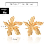 Golden Big Flower Dangle Earrings Female - Image 8