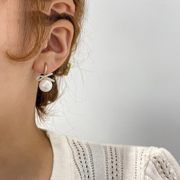 Bow pearl earrings - Image 3