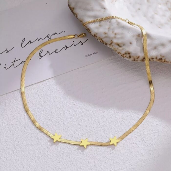 Stainless Steel Necklaces Gothic Blade Snake Chains Stars Choker Statement Light Luxury Temperament Necklace For Women Jewelry - Image 3