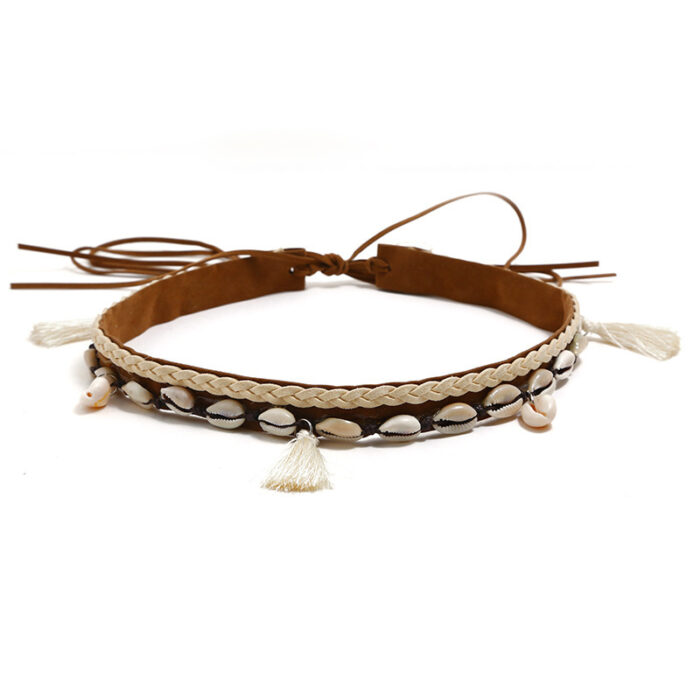 Geometric Shell Woven Slim Waist Belt Women's Waist Chain - Image 4