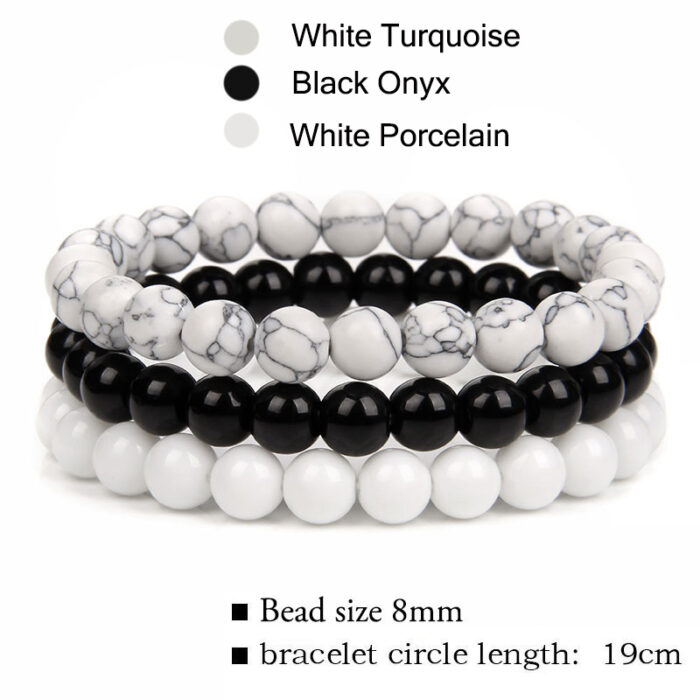 Three-pack Of Natural Stone 8mm Beaded Bracelets - Image 6