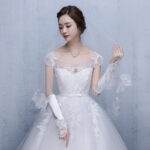 DX9003 China Factory Wholesale Lace Appliqued Bridal Veils Blusher Veils - Image 5