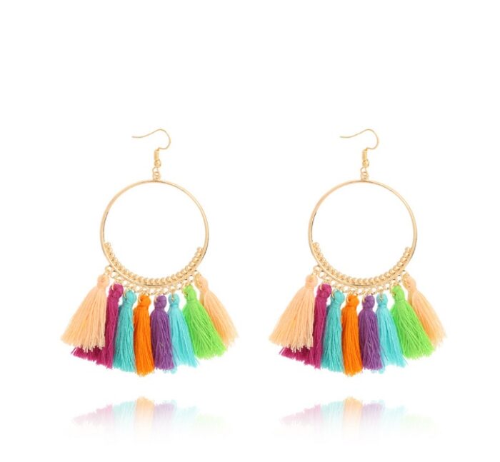 Big Round Drop Dangle Earrings - Image 6