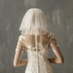 White Yarn Bridal Multi-layer Short Veil - Image 4